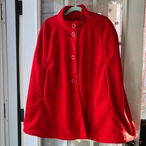 Darling Horse Red Fleece Cape satin lined